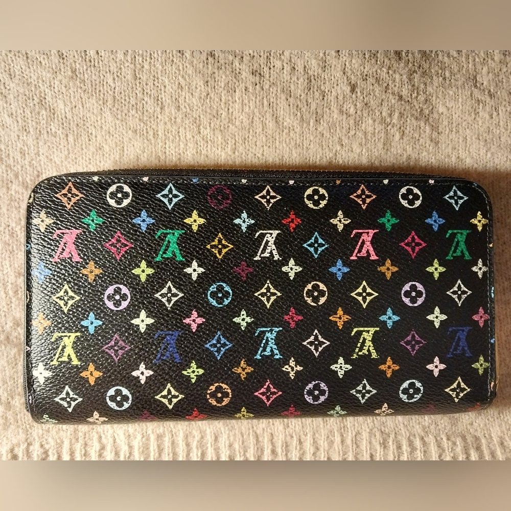 Louis Vuitton Black Wallet with Multicolor Monogram